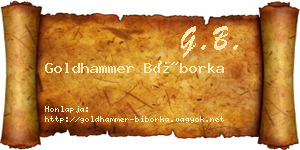 Goldhammer Bíborka névjegykártya